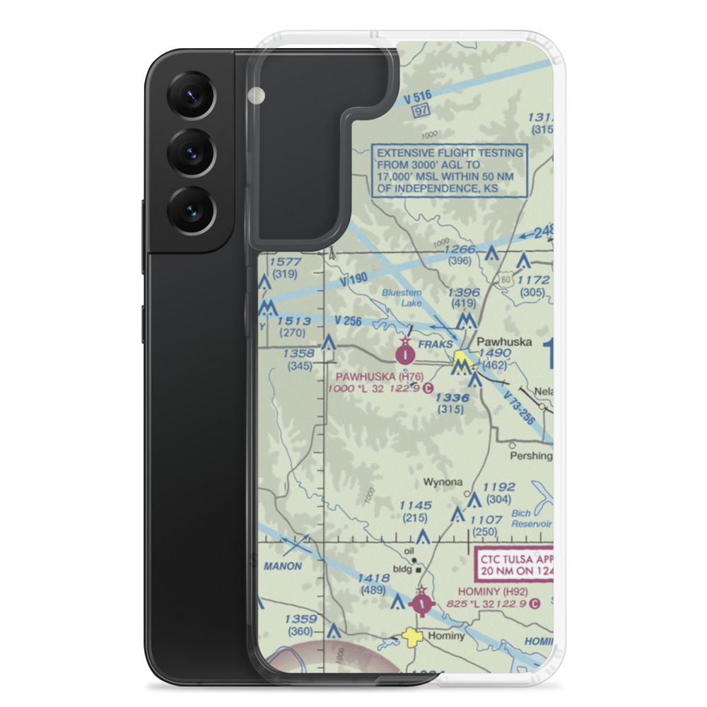Pawhuska Municipal Airport (H76) VFR Sectional Samsung Case Samsung Galaxy S22 Plus model shown
