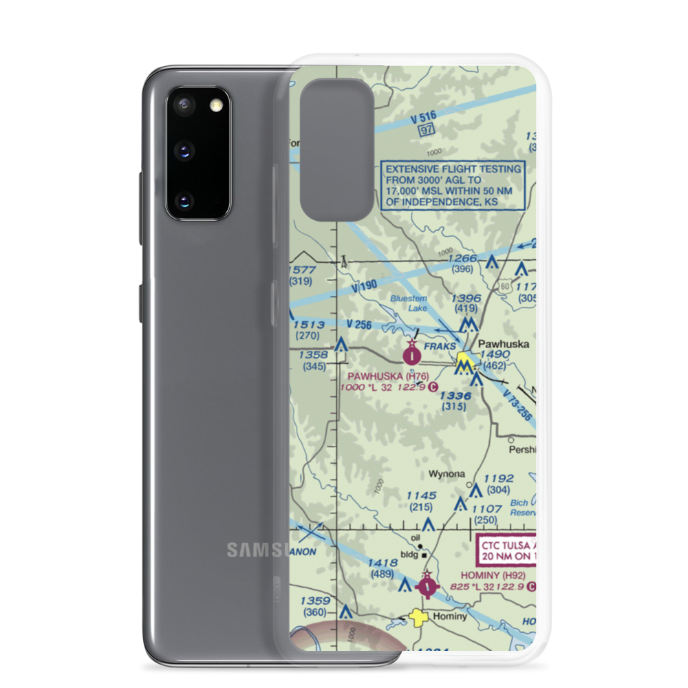 Pawhuska Municipal Airport (H76) VFR Sectional Samsung Case Samsung Galaxy S20 model shown