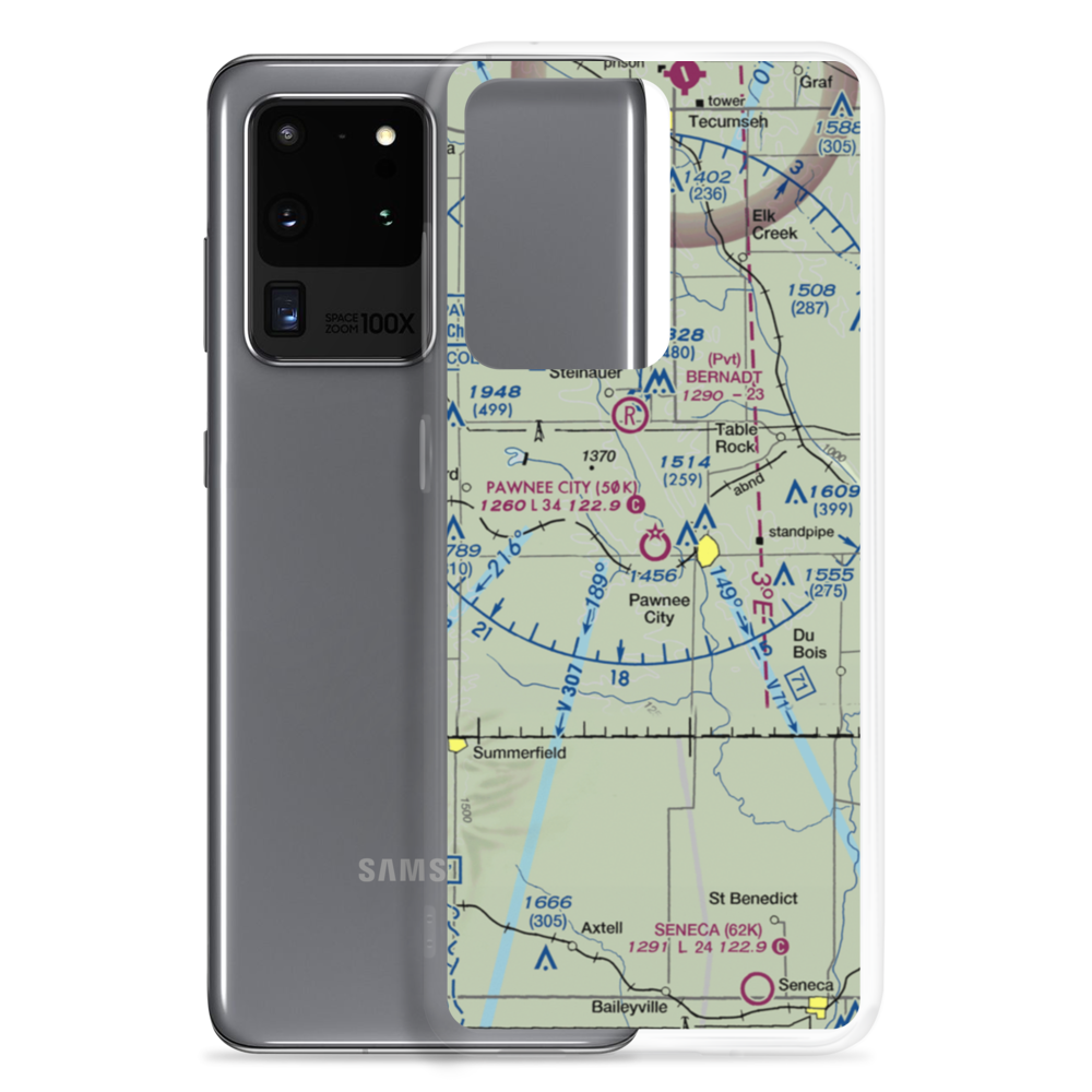 Pawnee City Municipal Airport (50K) VFR Sectional Samsung Case Samsung Galaxy S20 Ultra model shown