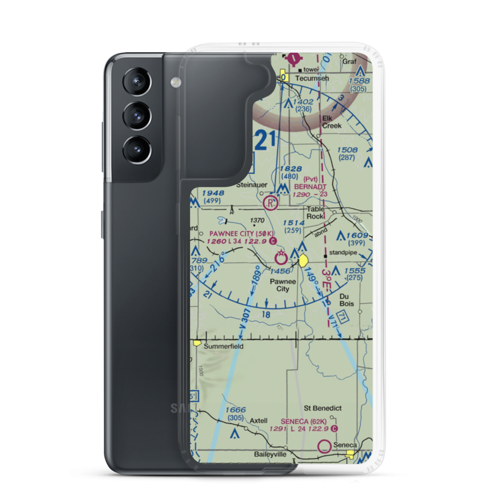 Pawnee City Municipal Airport (50K) VFR Sectional Samsung Case Samsung Galaxy S21 model shown