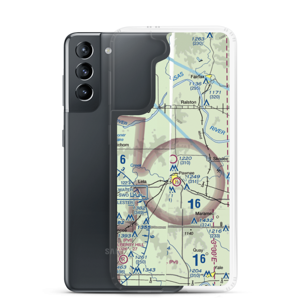 Pawnee Municipal Airport (H97) VFR Sectional Samsung Case Samsung Galaxy S21 model shown
