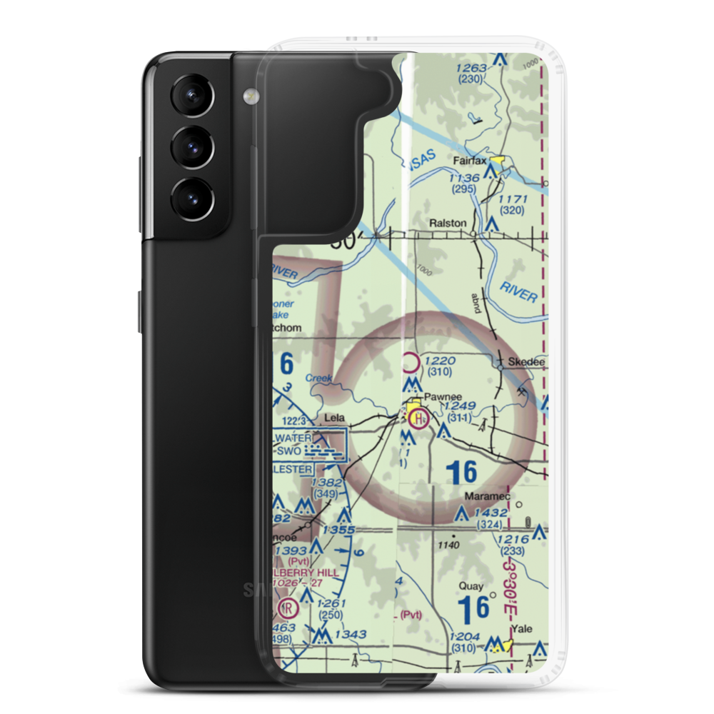 Pawnee Municipal Airport (H97) VFR Sectional Samsung Case Samsung Galaxy S21 Plus model shown