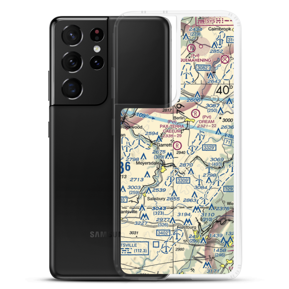 Pax-Terra Caelum Airport (58PA) VFR Sectional Samsung Case Samsung Galaxy S21 Ultra model shown