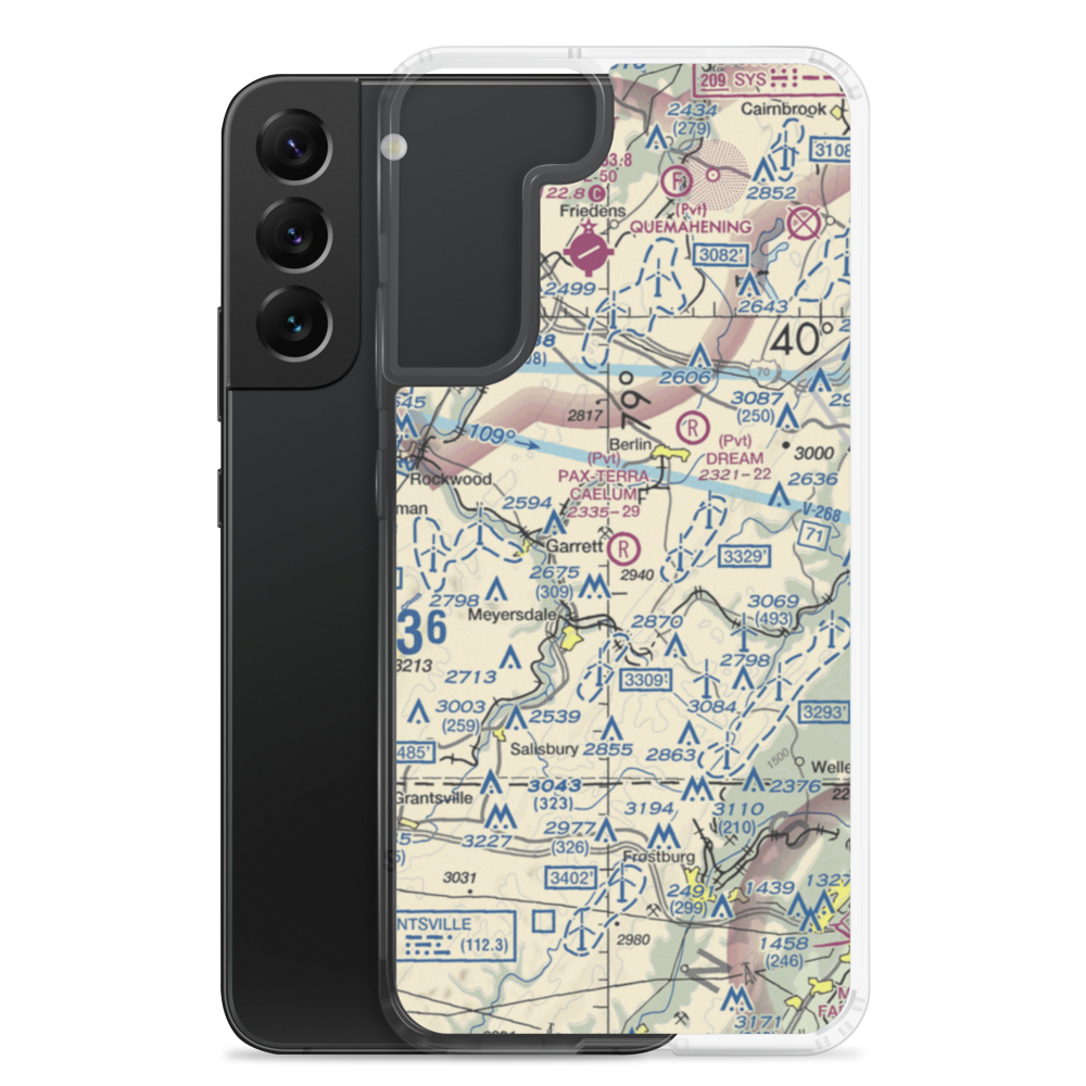 Pax-Terra Caelum Airport (58PA) VFR Sectional Samsung Case Samsung Galaxy S22 Plus model shown