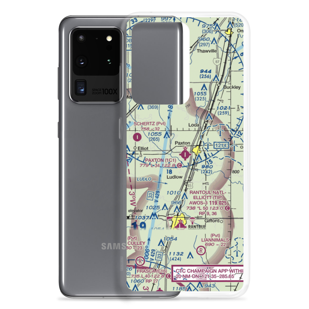 Paxton Airport (1C1) VFR Sectional Samsung Case Samsung Galaxy S20 Ultra model shown