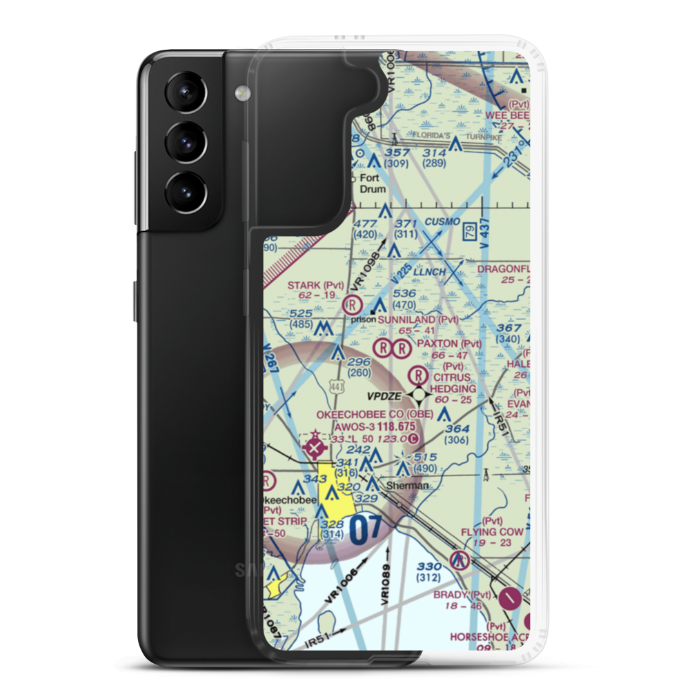 Paxton Airport (90FL) VFR Sectional Samsung Case Samsung Galaxy S21 Plus model shown