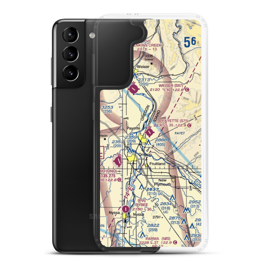 Payette Municipal Airport (S75) VFR Sectional Samsung Case Samsung Galaxy S21 Plus model shown
