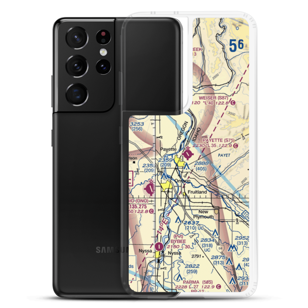 Payette Municipal Airport (S75) VFR Sectional Samsung Case Samsung Galaxy S21 Ultra model shown