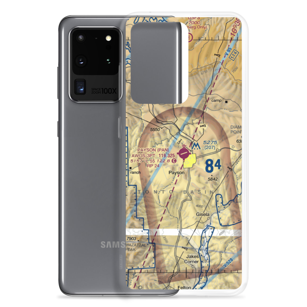 Payson Airport (PAN) VFR Sectional Samsung Case Samsung Galaxy S20 Ultra model shown