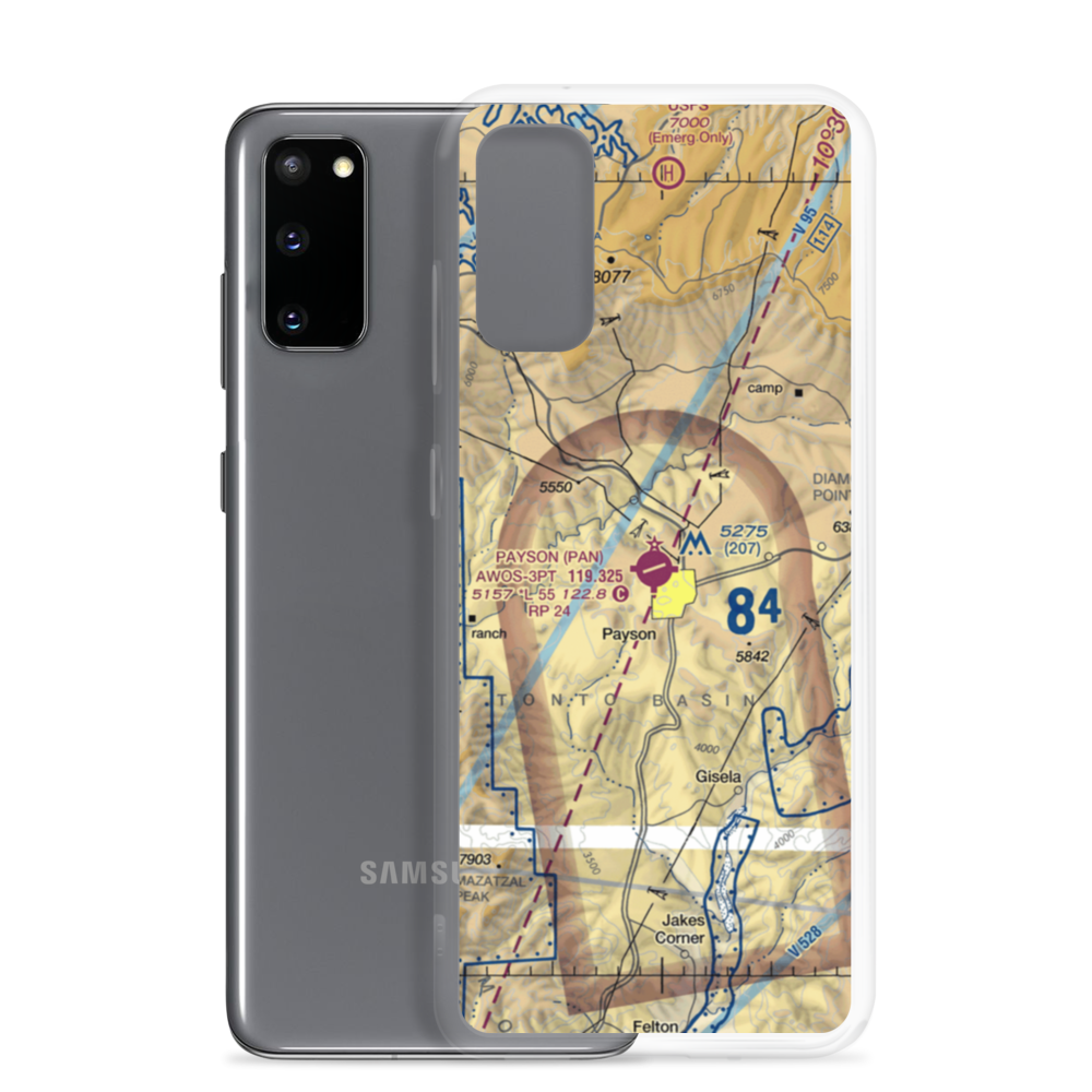 Payson Airport (PAN) VFR Sectional Samsung Case Samsung Galaxy S20 model shown
