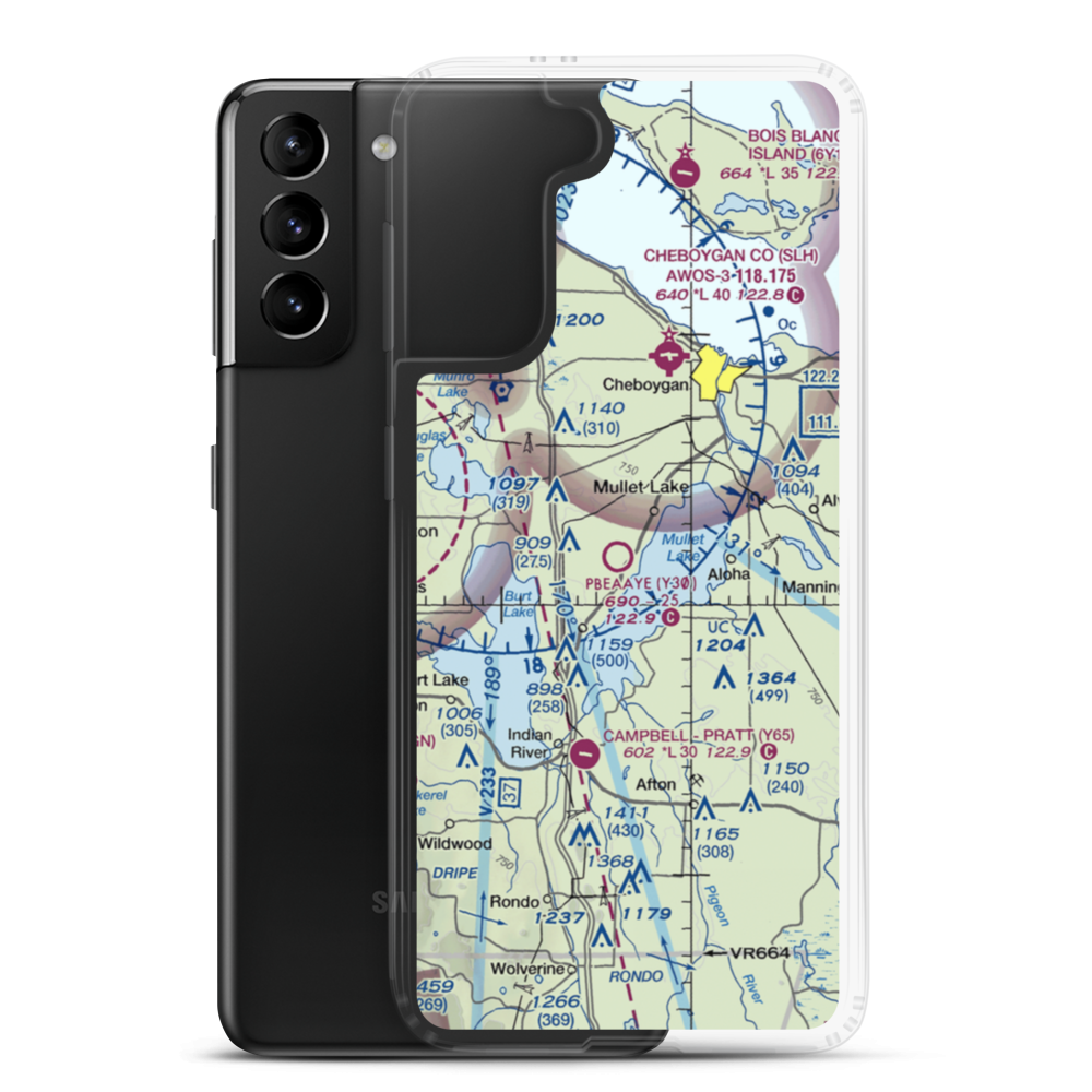 Pbeaaye Airport (Y30) VFR Sectional Samsung Case Samsung Galaxy S21 Plus model shown