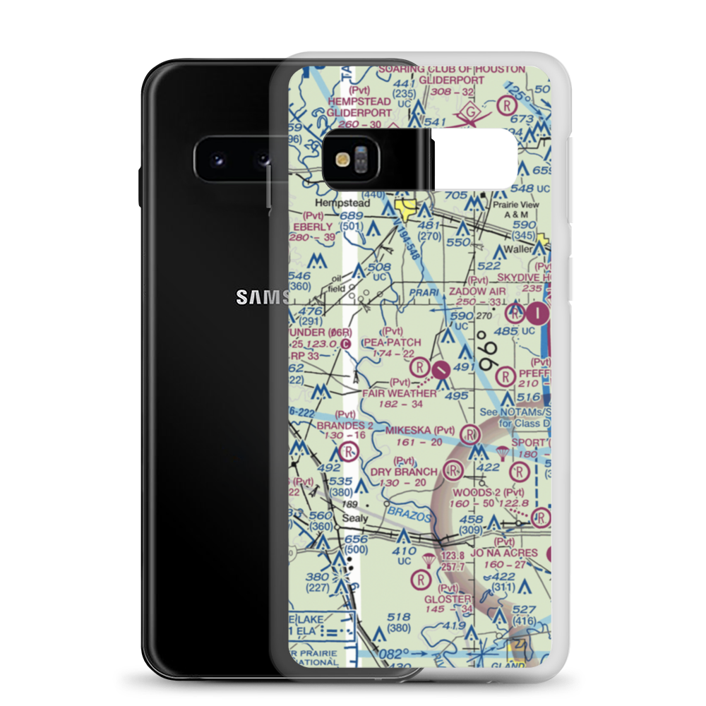 Pea Patch Airport (4TA4) VFR Sectional Samsung Case Samsung Galaxy S10 model shown