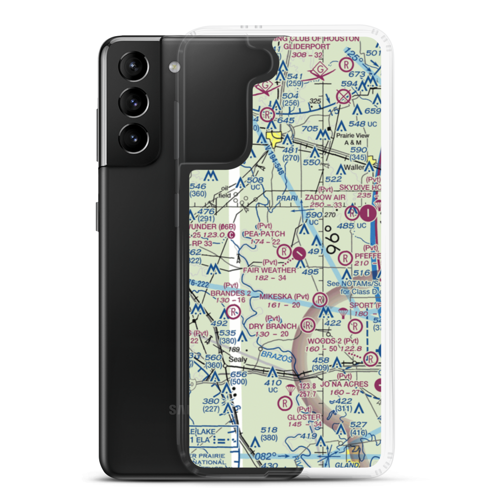 Pea Patch Airport (4TA4) VFR Sectional Samsung Case Samsung Galaxy S21 Plus model shown