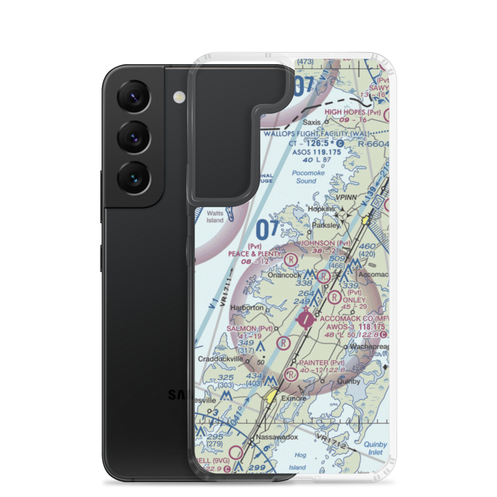 Peace and Plenty Farm Airport (VA92) VFR Sectional Samsung Case Samsung Galaxy S22 model shown