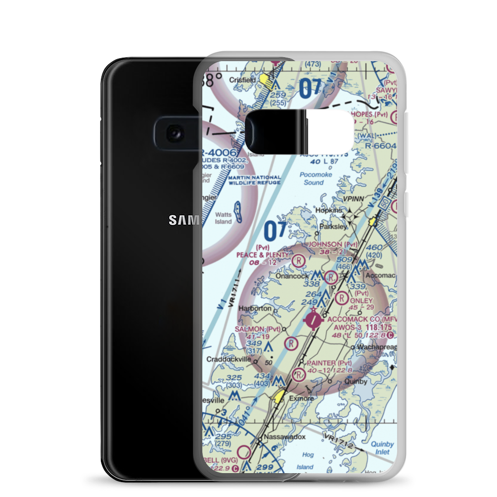 Peace and Plenty Farm Airport (VA92) VFR Sectional Samsung Case Samsung Galaxy S10e model shown