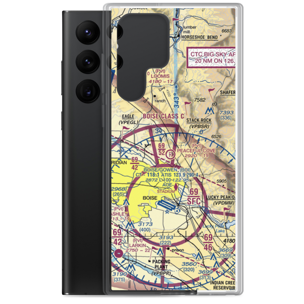 Peaceful Cove Airport (14ID) VFR Sectional Samsung Case Samsung Galaxy S22 Ultra model shown
