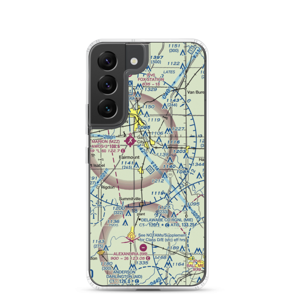 Peacock Farms Airport (64IN) VFR Sectional Samsung Case Samsung Galaxy S22 model shown