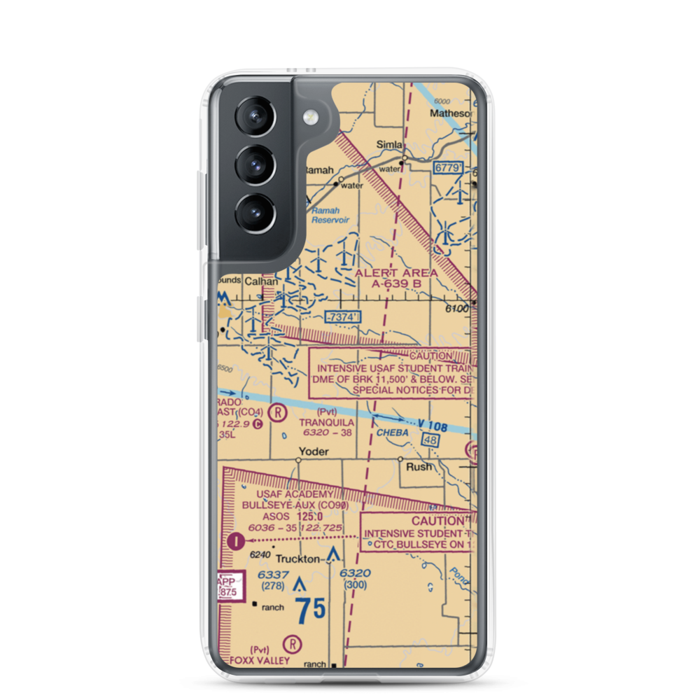 Peakview Airport (97CO) VFR Sectional Samsung Case Samsung Galaxy S21 model shown