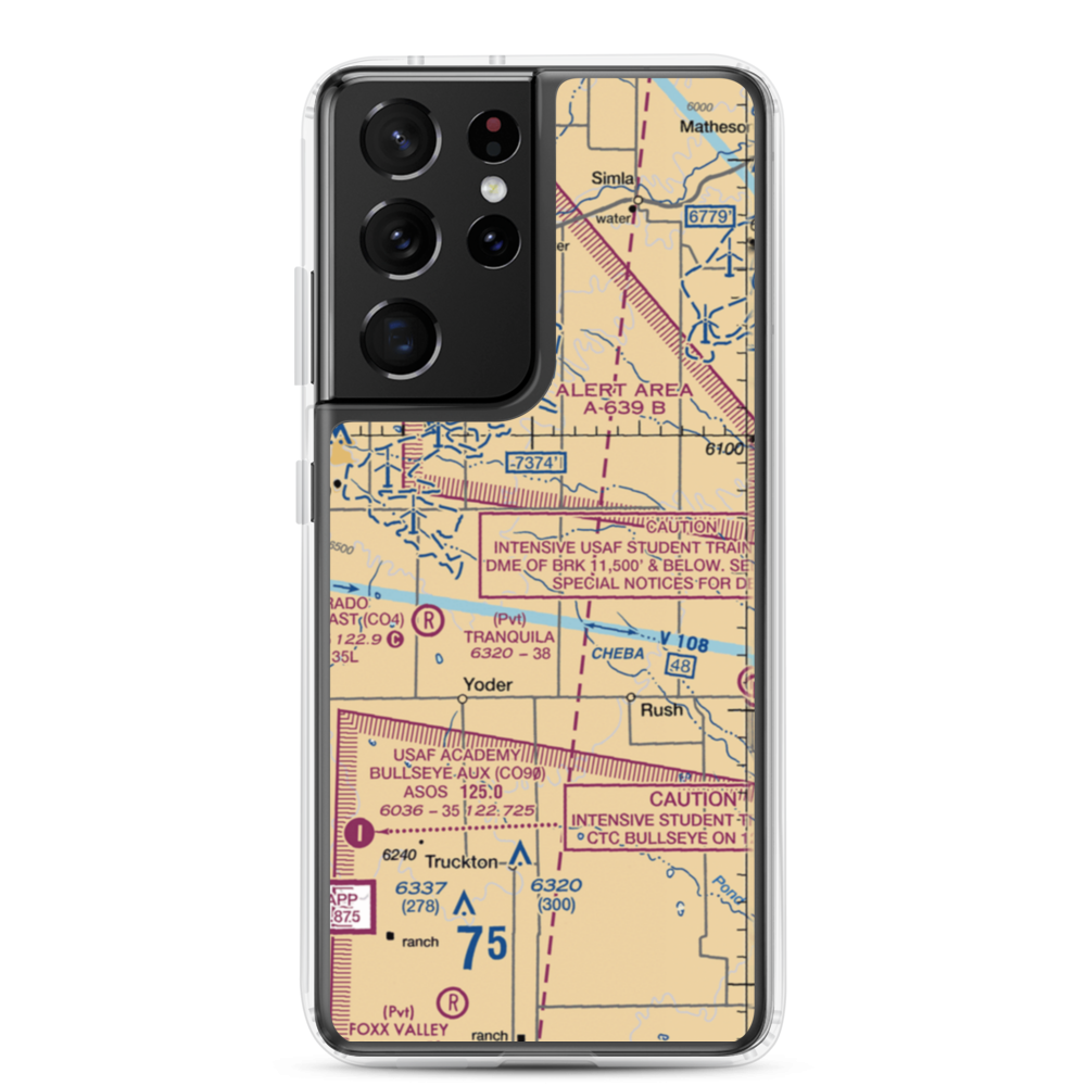 Peakview Airport (97CO) VFR Sectional Samsung Case Samsung Galaxy S21 Ultra model shown