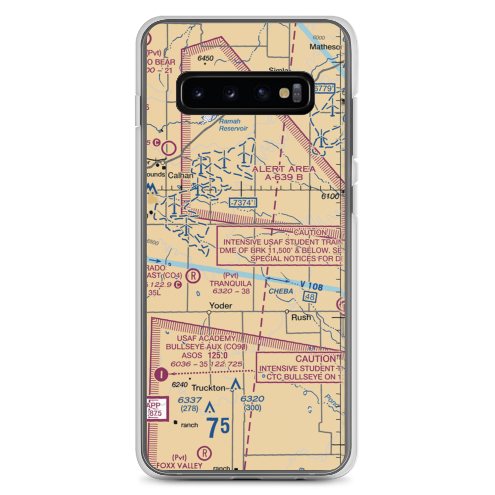 Peakview Airport (97CO) VFR Sectional Samsung Case Samsung Galaxy S10+ model shown