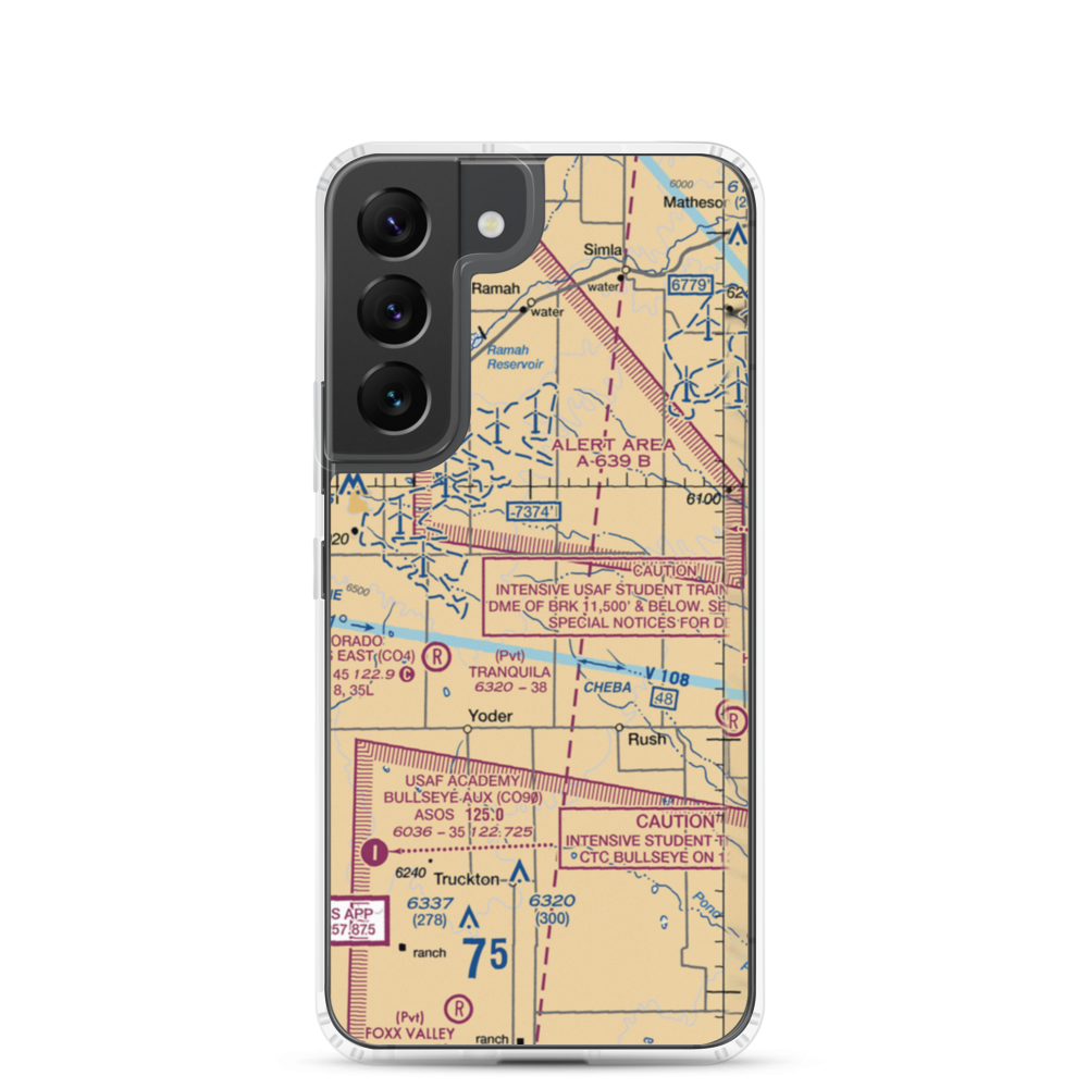 Peakview Airport (97CO) VFR Sectional Samsung Case Samsung Galaxy S22 model shown