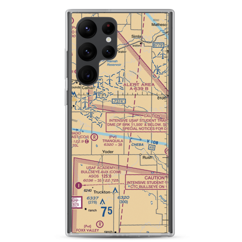 Peakview Airport (97CO) VFR Sectional Samsung Case Samsung Galaxy S22 Ultra model shown