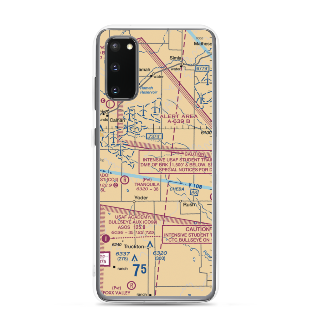 Peakview Airport (97CO) VFR Sectional Samsung Case Samsung Galaxy S20 model shown