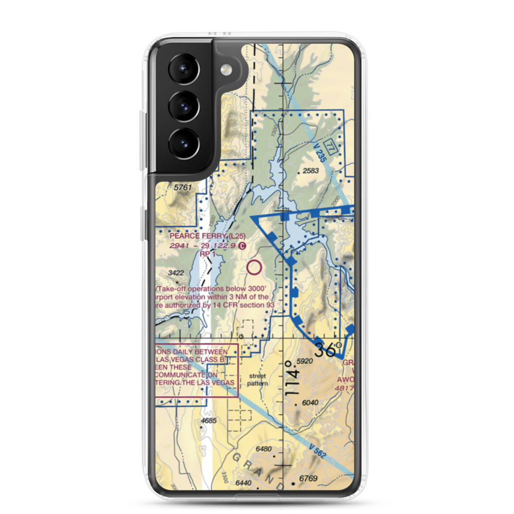 Pearce Ferry Airport (L25) VFR Sectional Samsung Case Samsung Galaxy S21 Plus model shown