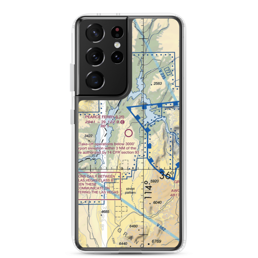 Pearce Ferry Airport (L25) VFR Sectional Samsung Case Samsung Galaxy S21 Ultra model shown
