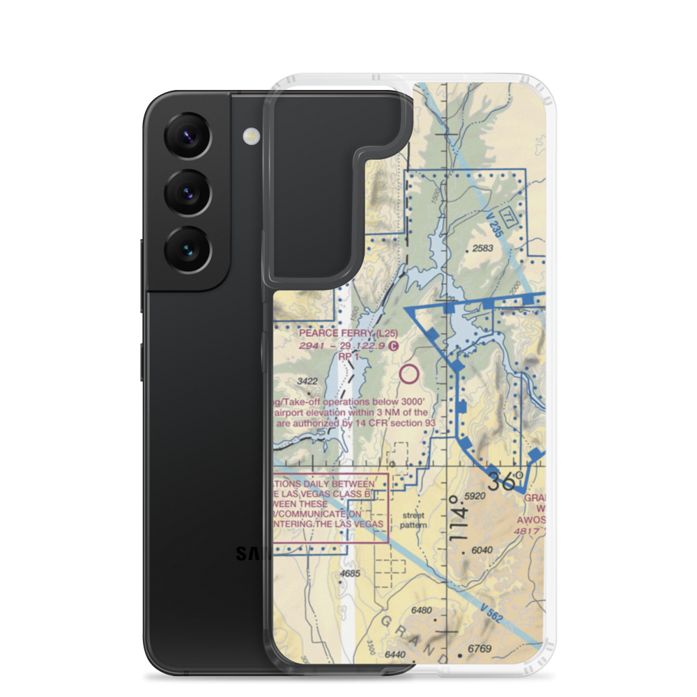 Pearce Ferry Airport (L25) VFR Sectional Samsung Case Samsung Galaxy S22 model shown