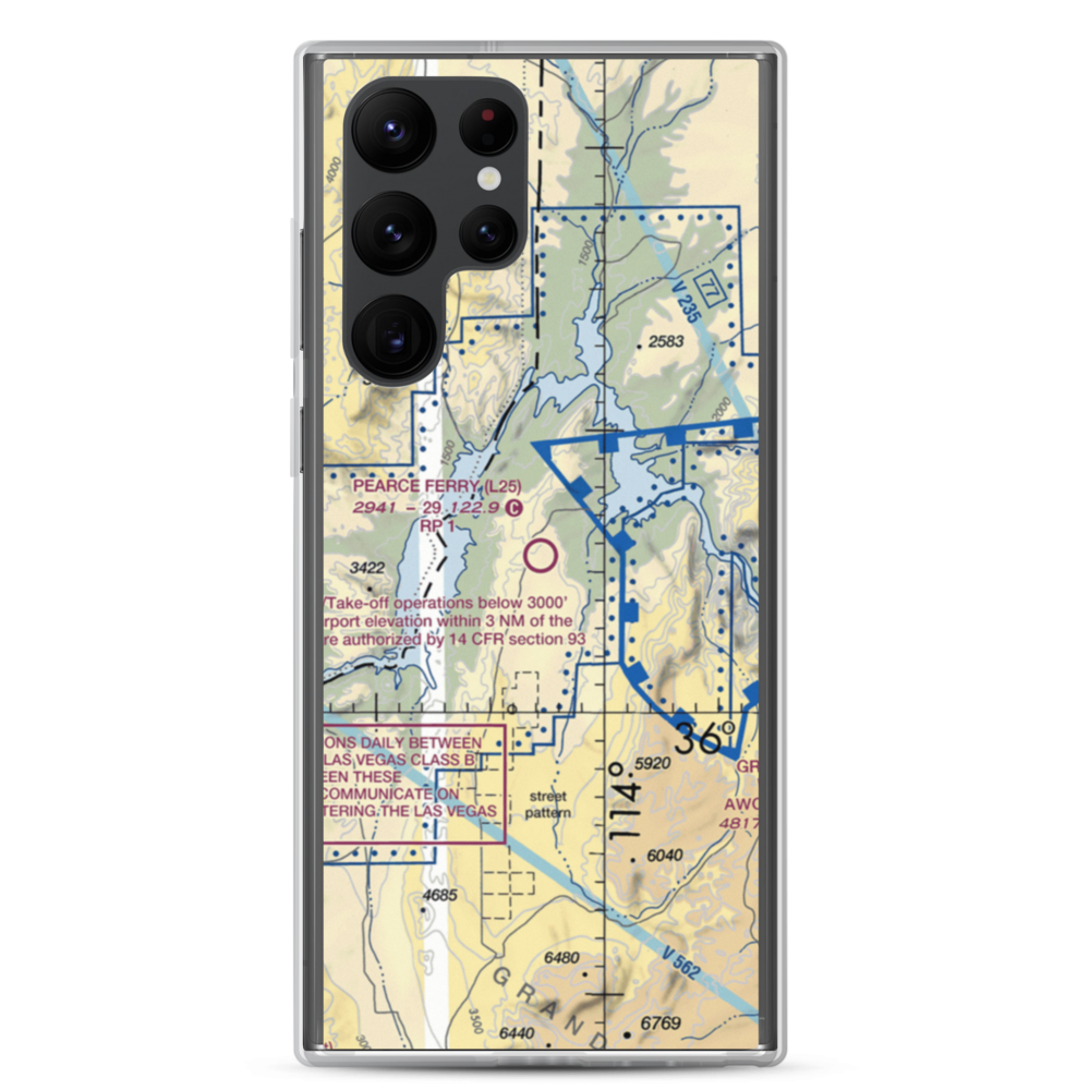Pearce Ferry Airport (L25) VFR Sectional Samsung Case Samsung Galaxy S22 Ultra model shown