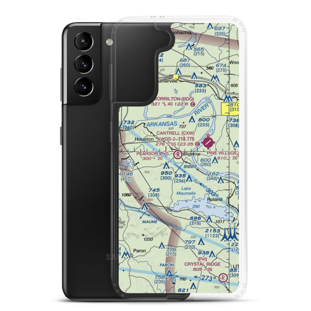 Pearson Field (AR13) VFR Sectional Samsung Case Samsung Galaxy S21 Plus model shown