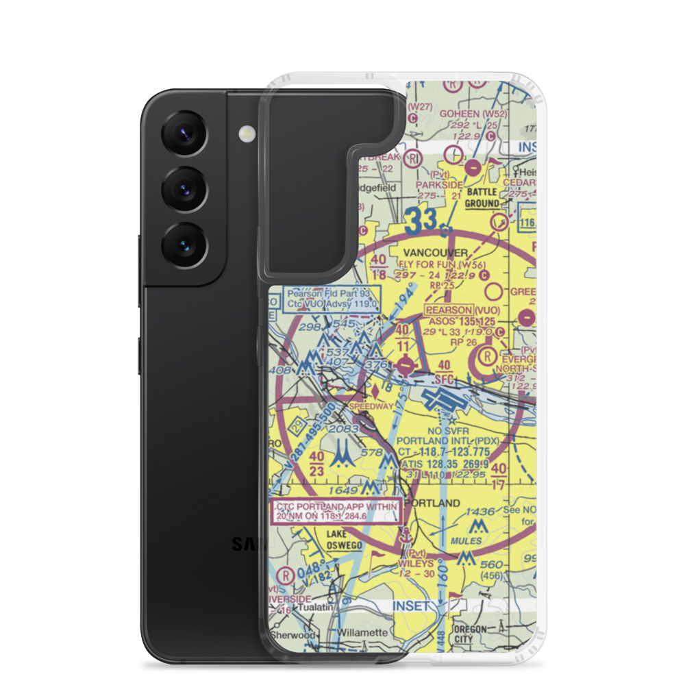 Pearson Field (VUO) VFR Sectional Samsung Case Samsung Galaxy S22 model shown