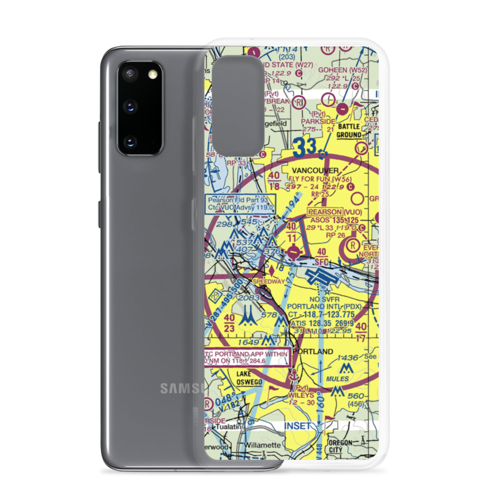 Pearson Field (VUO) VFR Sectional Samsung Case Samsung Galaxy S20 model shown