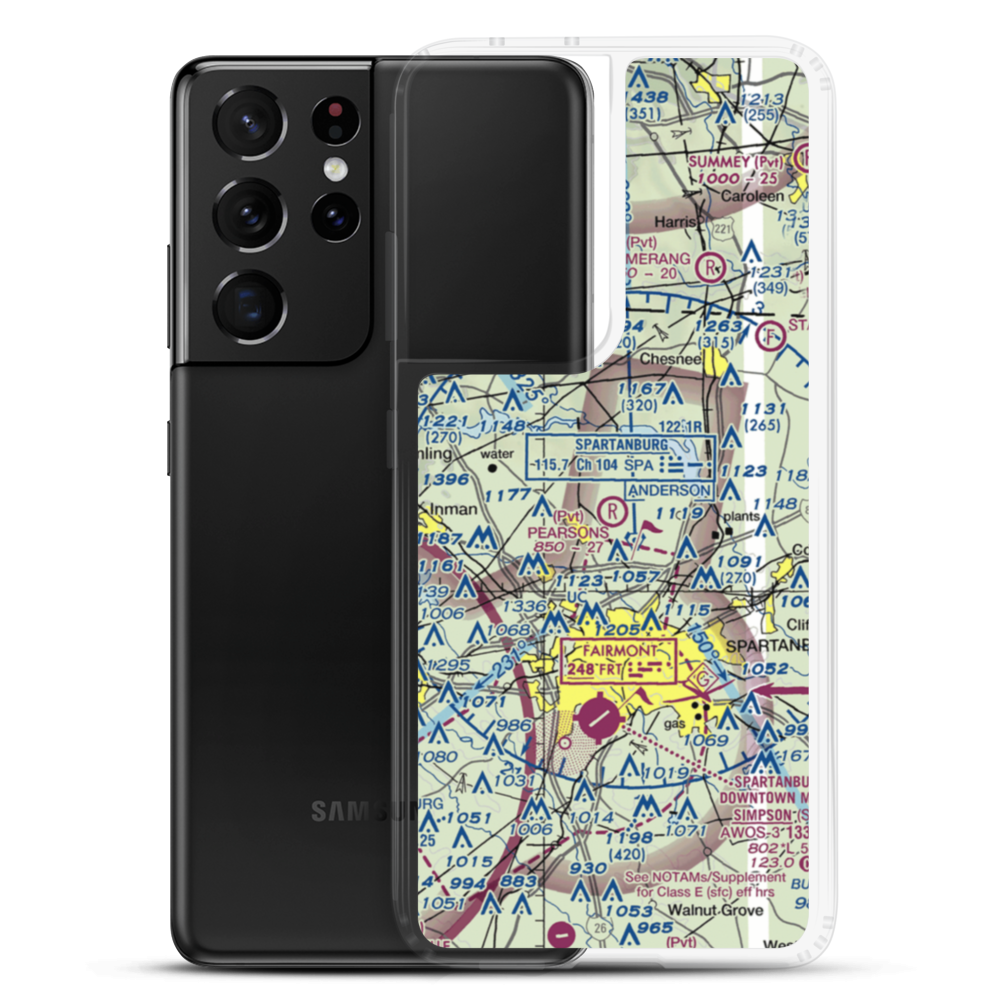 Pearson's Farm Airport (SC40) VFR Sectional Samsung Case Samsung Galaxy S21 Ultra model shown