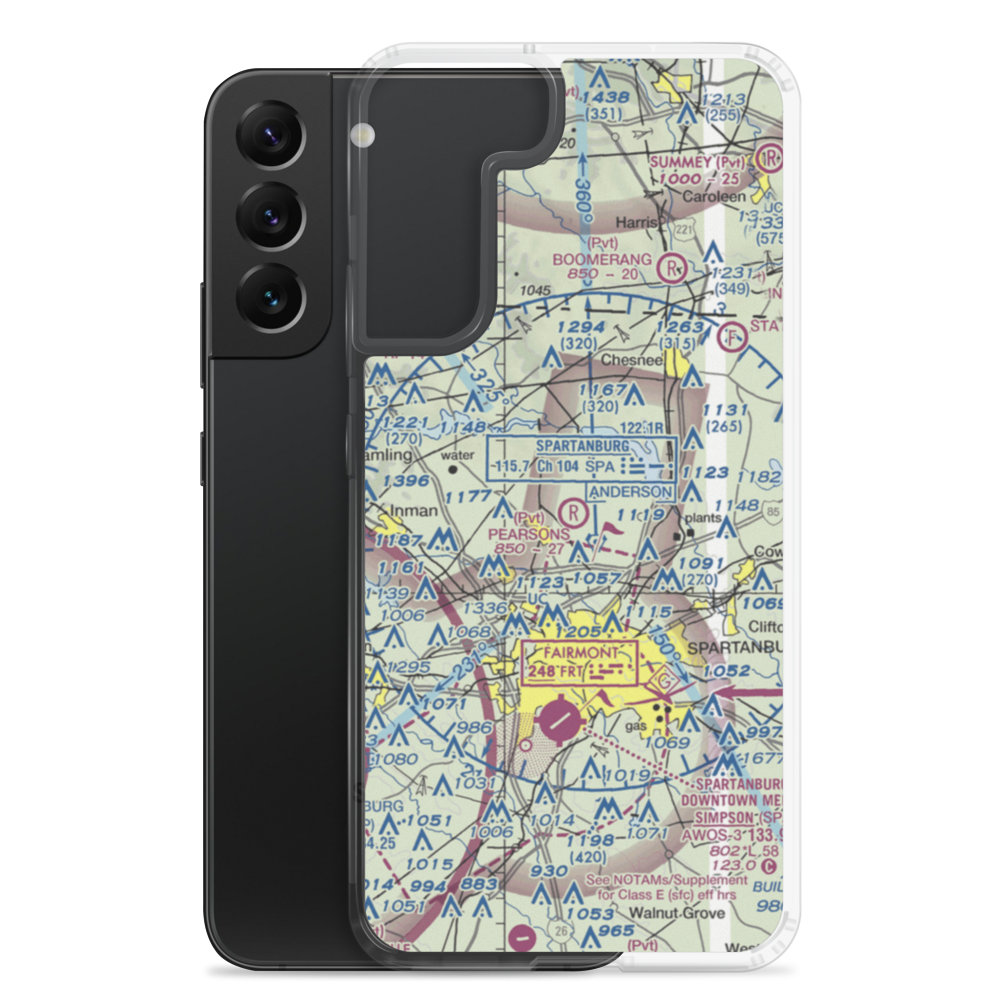 Pearson's Farm Airport (SC40) VFR Sectional Samsung Case Samsung Galaxy S22 Plus model shown