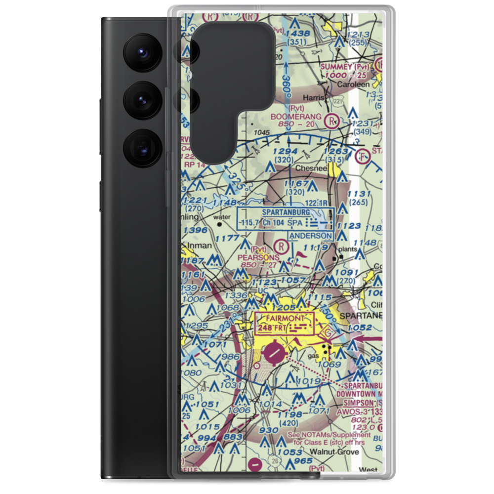 Pearson's Farm Airport (SC40) VFR Sectional Samsung Case Samsung Galaxy S22 Ultra model shown