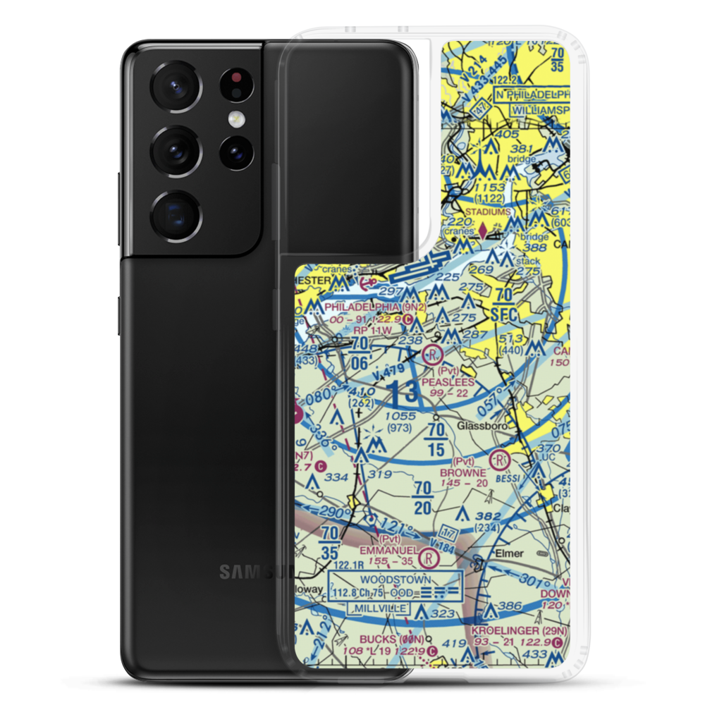 Peaslees Airstrip (NJ25) VFR Sectional Samsung Case Samsung Galaxy S21 Ultra model shown
