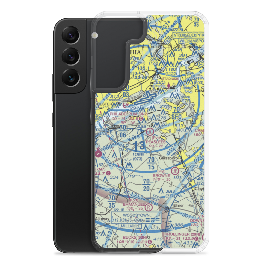 Peaslees Airstrip (NJ25) VFR Sectional Samsung Case Samsung Galaxy S22 Plus model shown