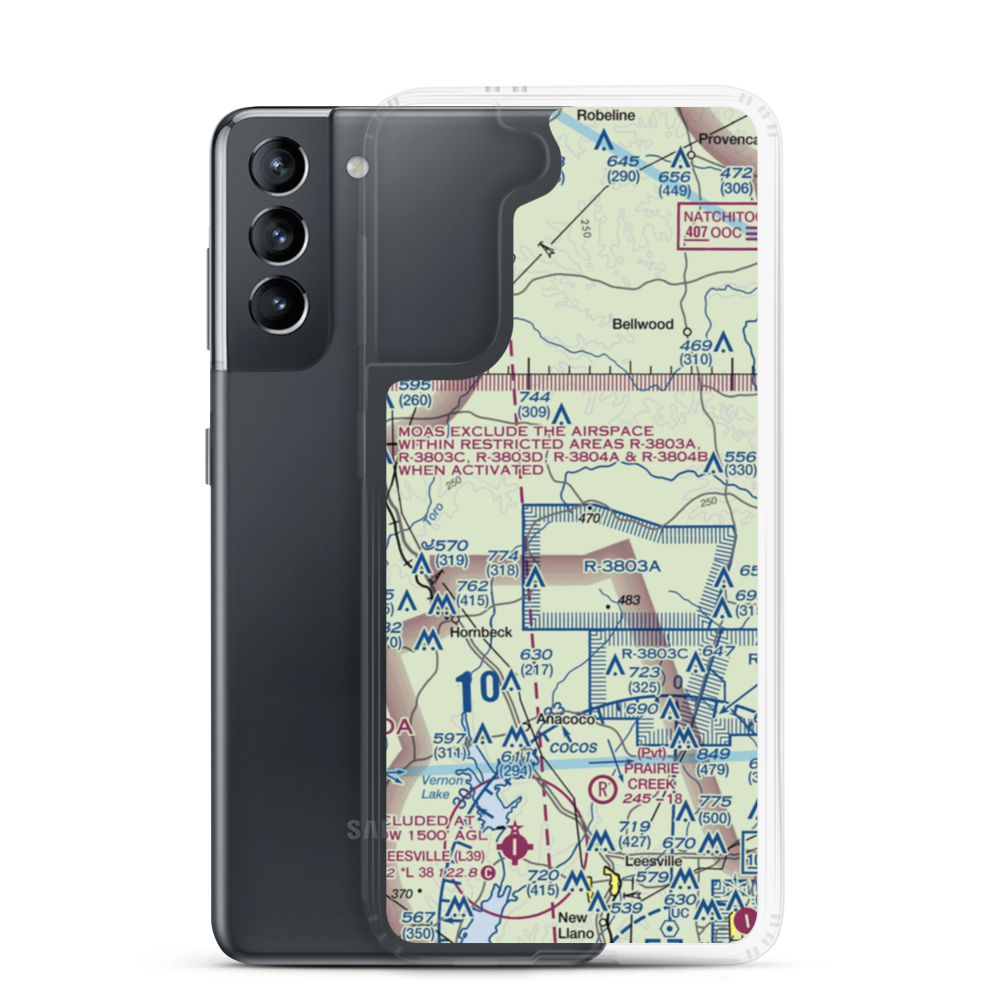 Peason Landing Strip (AWC) VFR Sectional Samsung Case Samsung Galaxy S21 model shown