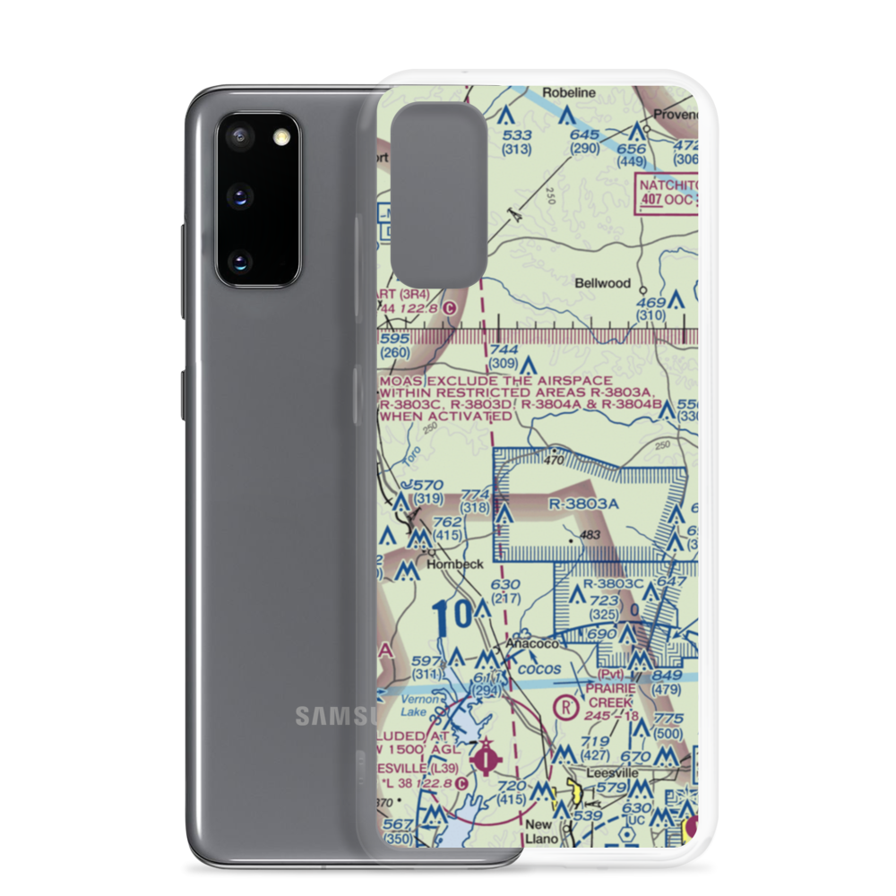 Peason Landing Strip (AWC) VFR Sectional Samsung Case Samsung Galaxy S20 model shown
