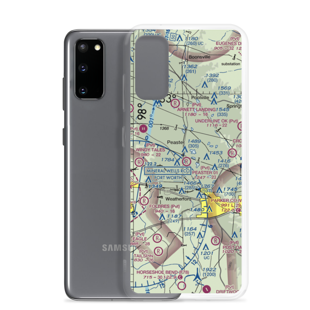 Peaster 01 Airport (XS53) VFR Sectional Samsung Case Samsung Galaxy S20 model shown