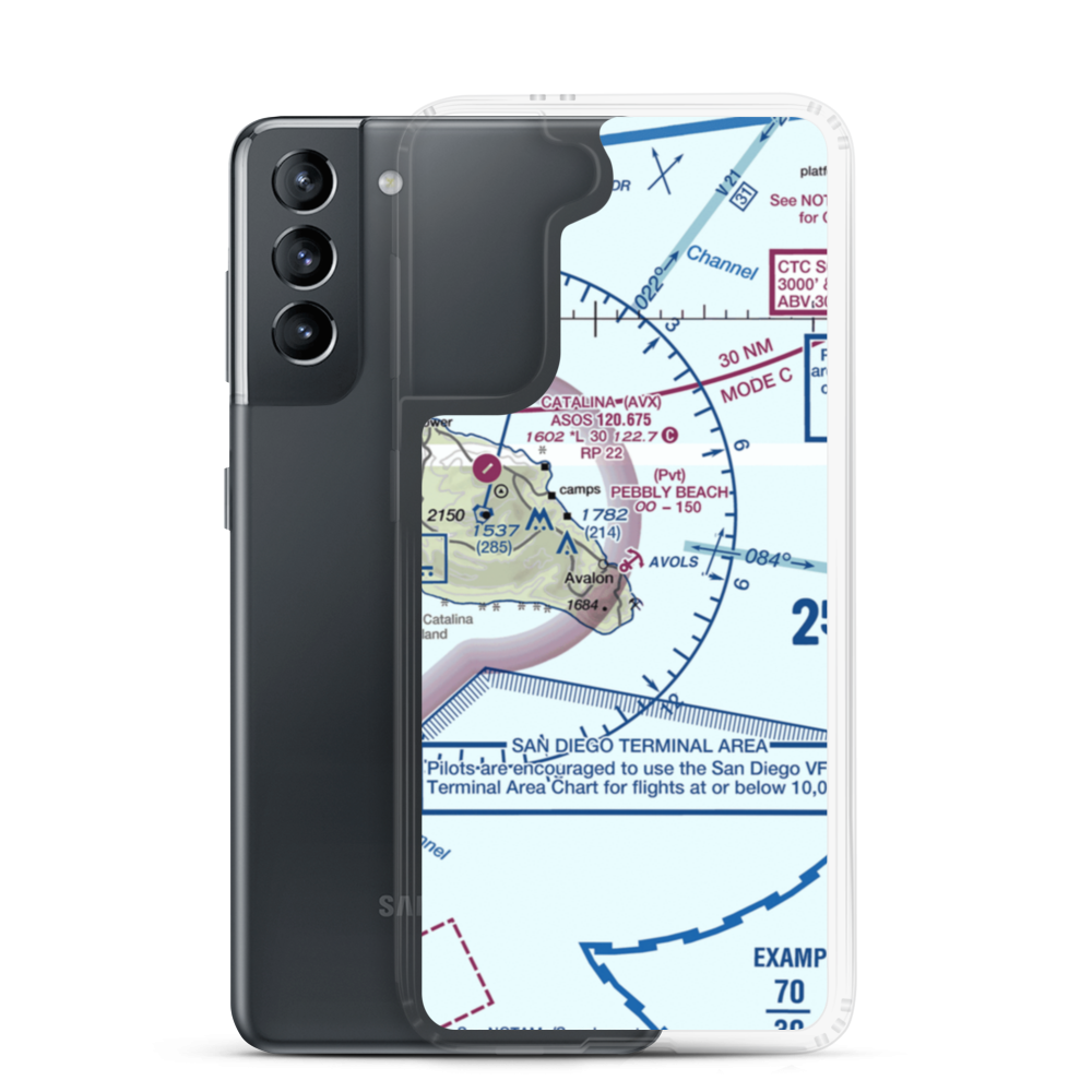 Pebbly Beach Seaplane Base Helipad (L11) VFR Sectional Samsung Case Samsung Galaxy S21 model shown