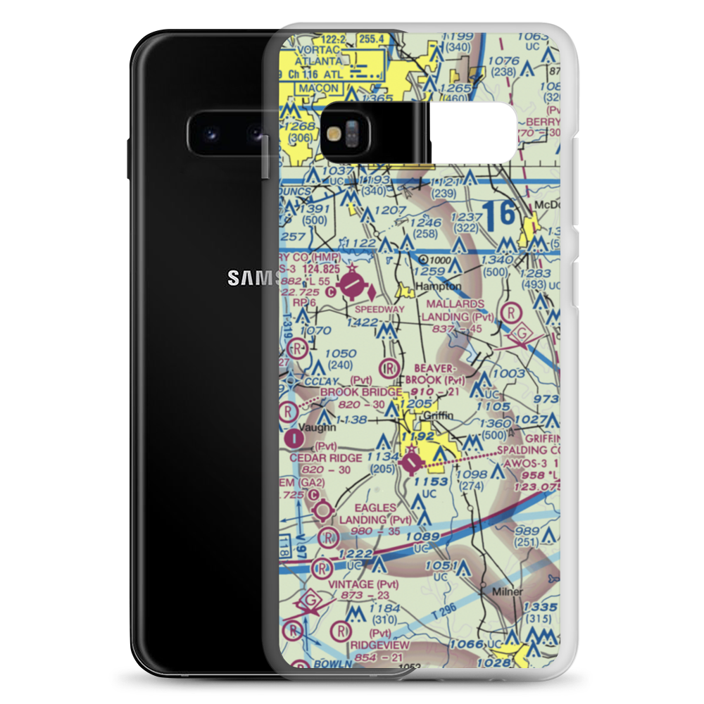 Pecan Patch Airstrip (0GE4) VFR Sectional Samsung Case Samsung Galaxy S10+ model shown