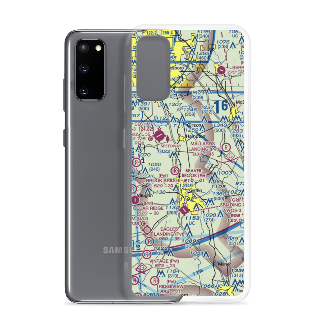 Pecan Patch Airstrip (0GE4) VFR Sectional Samsung Case Samsung Galaxy S20 model shown