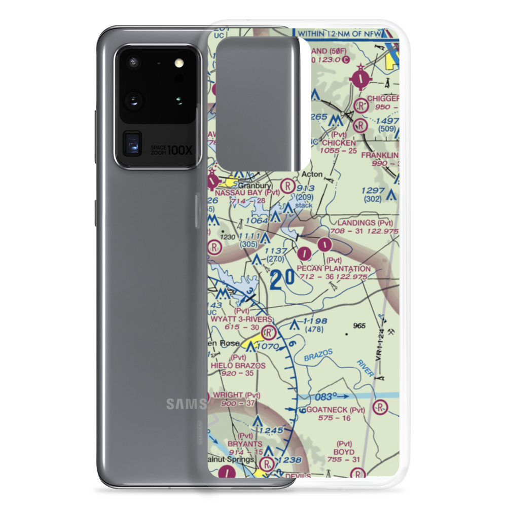 Pecan Plantation Airport (0TX1) VFR Sectional Samsung Case Samsung Galaxy S20 Ultra model shown