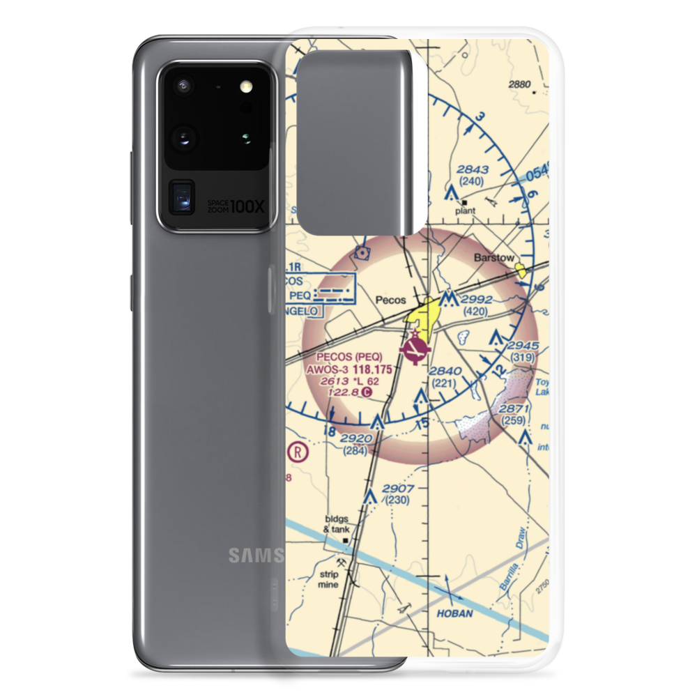 Pecos Municipal Airport (PEQ) VFR Sectional Samsung Case Samsung Galaxy S20 Ultra model shown
