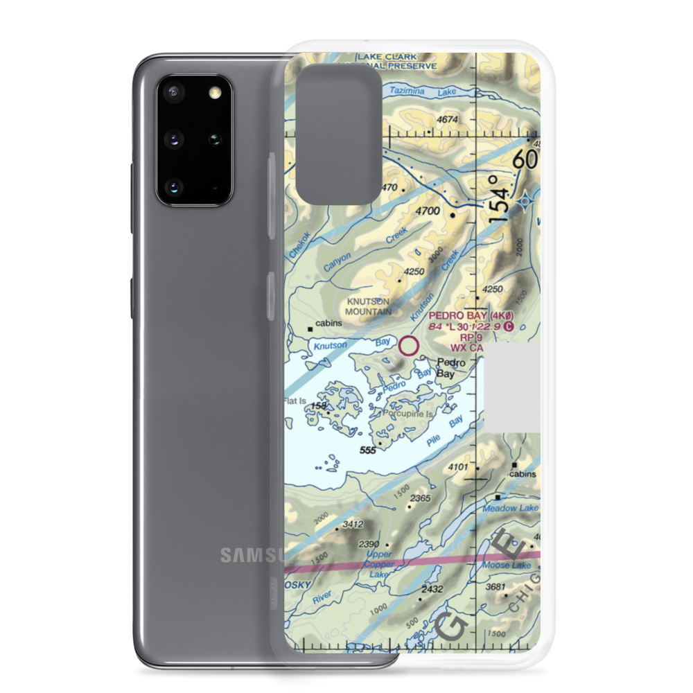 Pedro Bay Airport (4K0) VFR Sectional Samsung Case Samsung Galaxy S20 Plus model shown