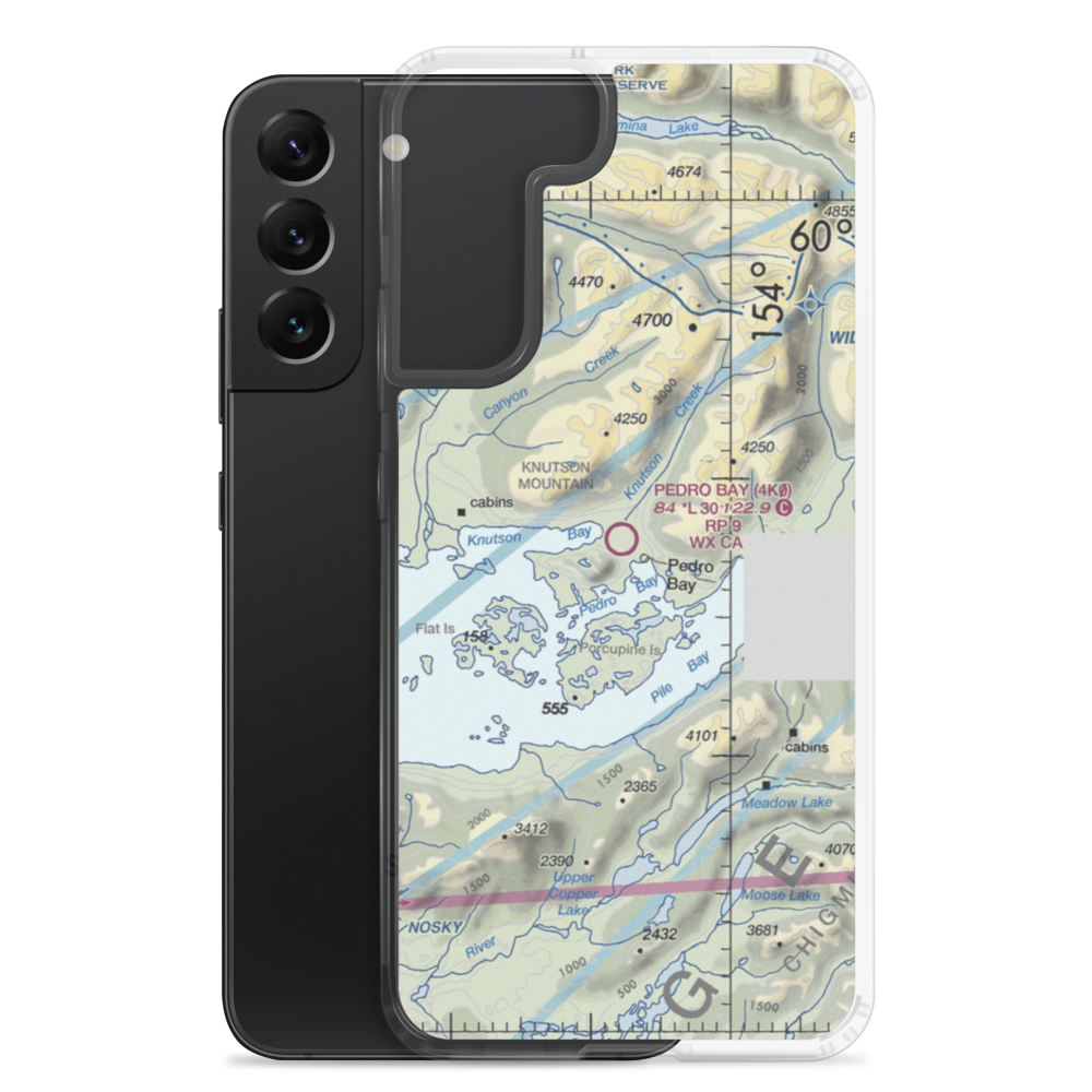 Pedro Bay Airport (4K0) VFR Sectional Samsung Case Samsung Galaxy S22 Plus model shown