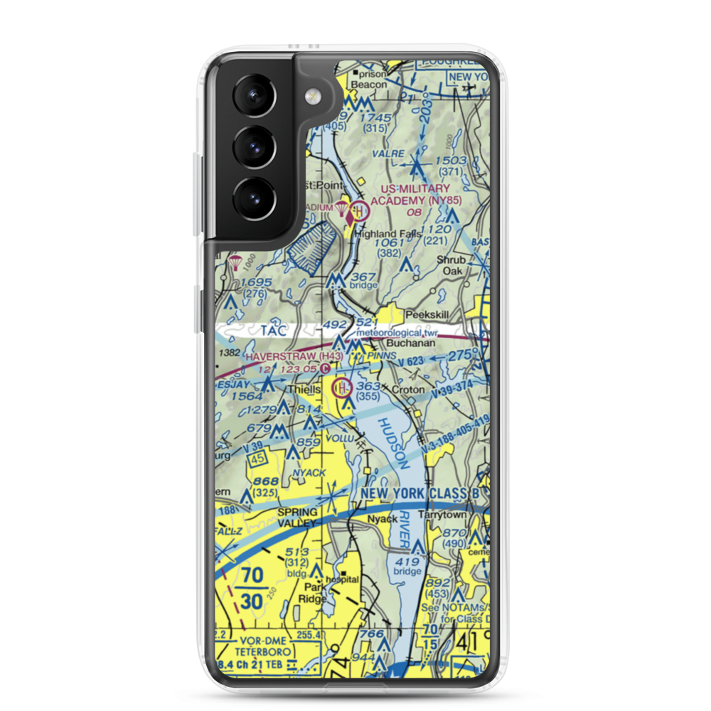 Peekskill Seaplane Base (7N2) VFR Sectional Samsung Case Samsung Galaxy S21 Plus model shown